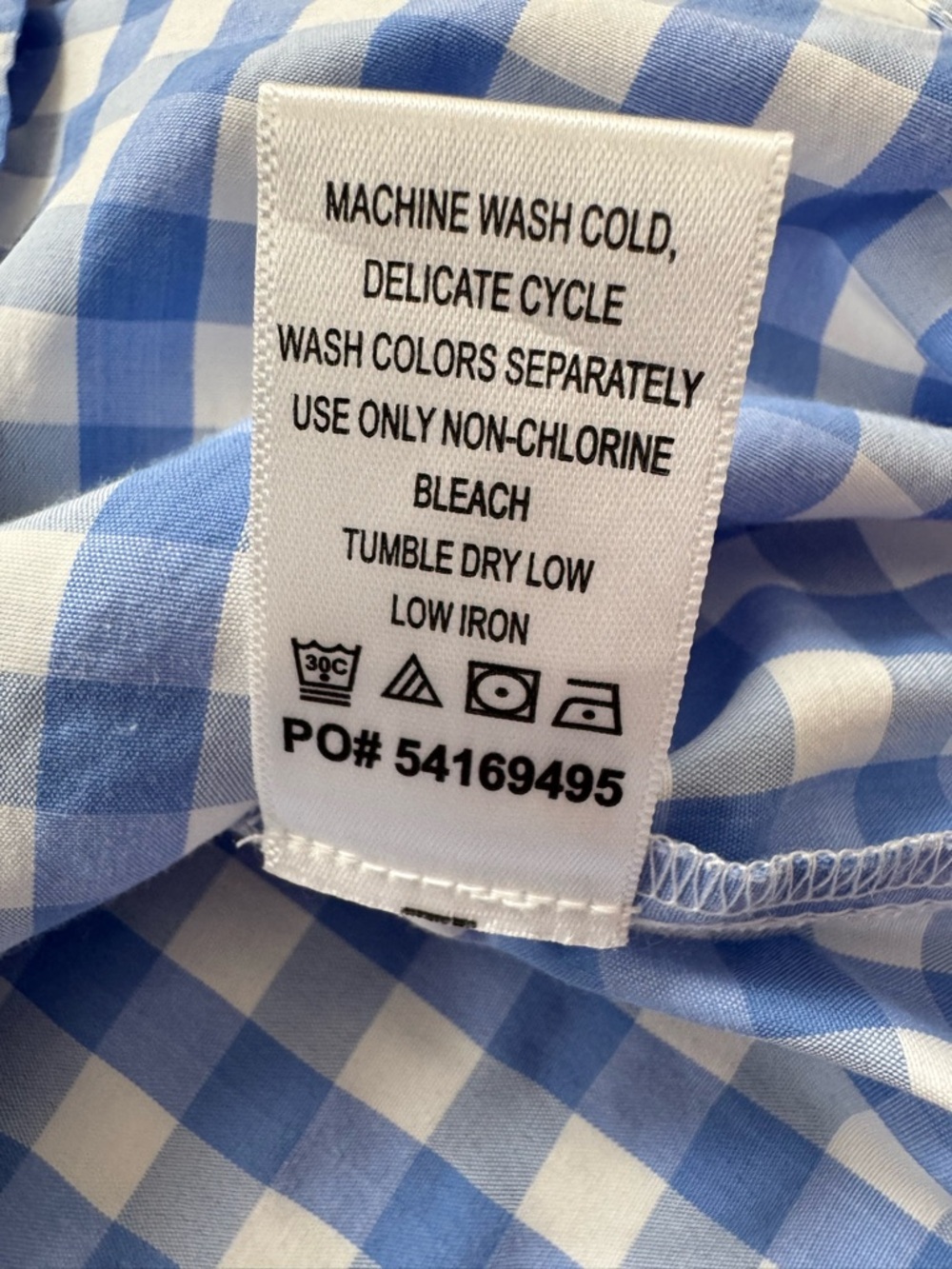 Roaman's Blue White Gingham Check Button-Down Tie Short Sleeve Shirt Size 18W - Picture 12 of 15
